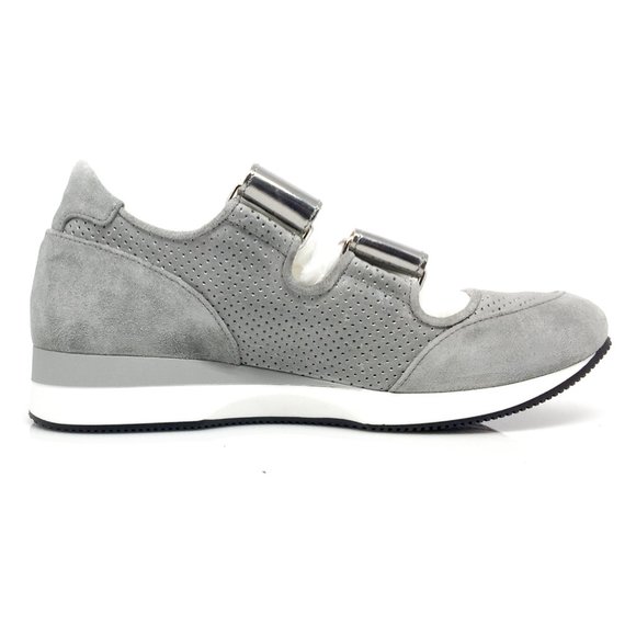 NEW MAX MARA MM34 Gray Perla Velcro Sneakers - Picture 10 of 11